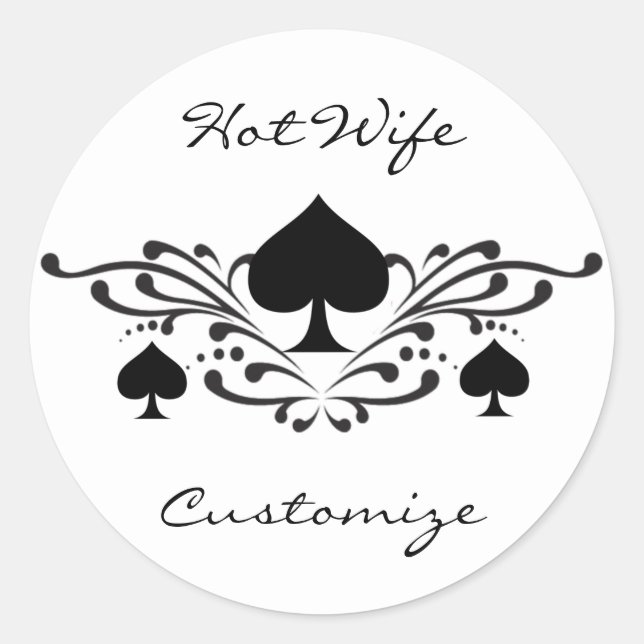 Sticker Rond Scroll de style tatouage Black Spades Thunder_Cove (Devant)