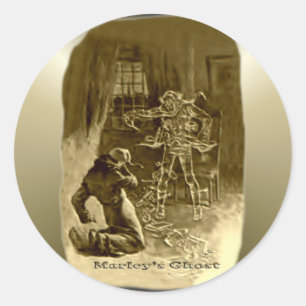 Sticker Rond Scrooge de Noël - Carol de Noël