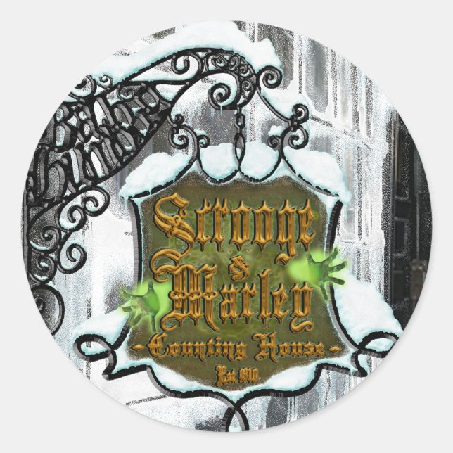 Sticker Rond Scrooge&MarleySignScene (Devant)