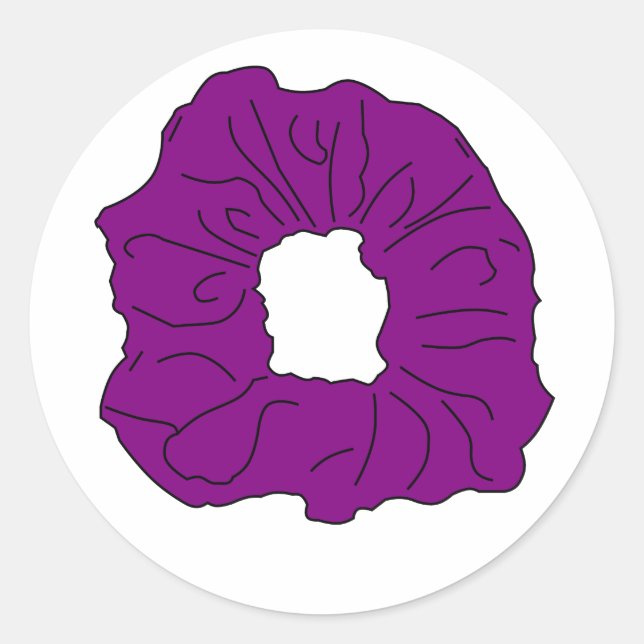 Sticker Rond scrunchie violette (Devant)