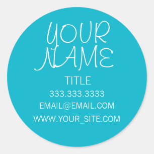 Sticker Rond Scuba Blue Freehand simple