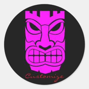 Sticker Rond Sculpture Tiki rose Thunder_Cove