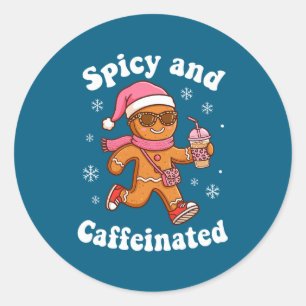 Sticker Rond Scy Et Caféiné Pain D'épice Noël Café Pour Wo