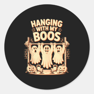 Sticker Rond Se balancer avec mes démons Drôle de fantôme d'Hal
