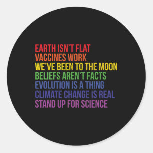 Sticker Rond Se battre pour la science La vraie Terre n'est pas
