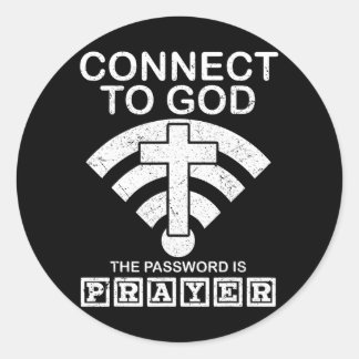 Sticker Rond Se Connecter À Dieu Le Mot De Passe Est Joueur Fiè