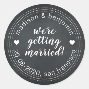 Sticker Rond Se marier Enregistrer la date Tableau de bord