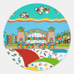 Sticker rond Sea Isle Band Shell