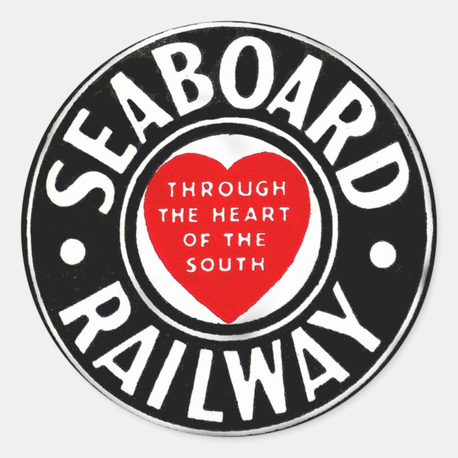 Sticker Rond Seaboard Air Line Railway Heart Logo (Devant)