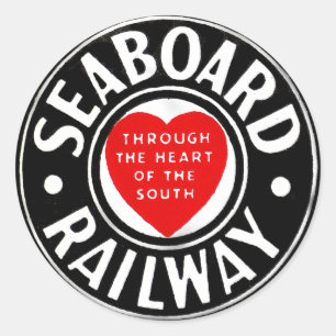 Sticker Rond Seaboard Air Line Railway Heart Logo