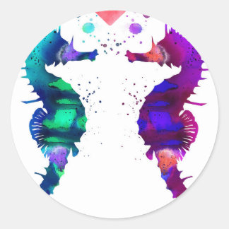 Sticker Rond Seahorse, Seahorse en amour