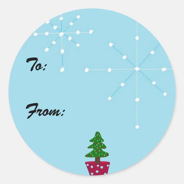 Sticker Rond Seal cadeau de Noël (Devant)