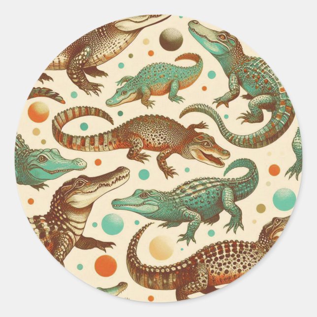 Sticker Rond Seamlees d'alligator vintages (Devant)