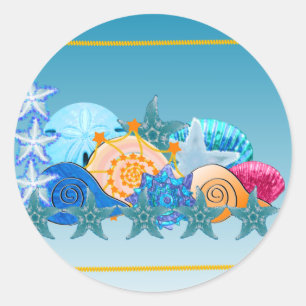 Sticker Rond Seashell Medley