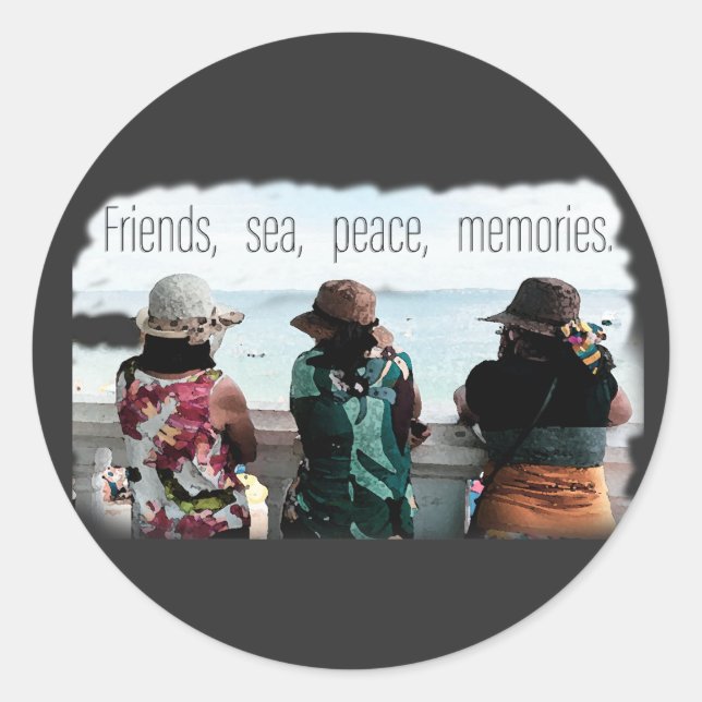 Sticker Rond Seaside Friendship Memories (Devant)