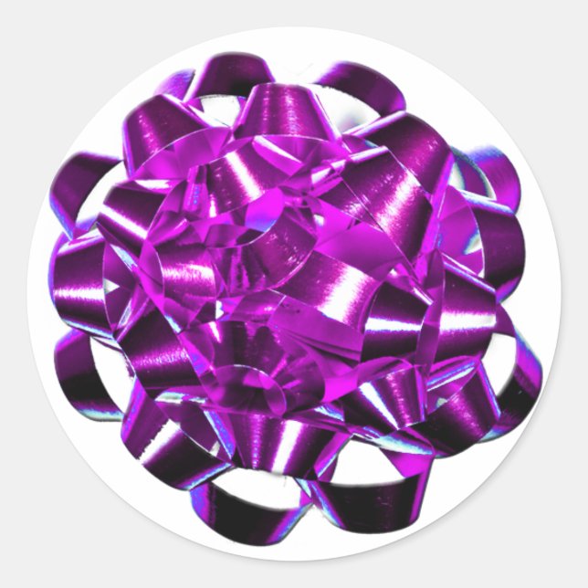 Sticker Rond Season de Noël de la Bow de vacances violet (Devant)