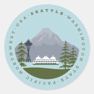 Sticker Rond Seattle