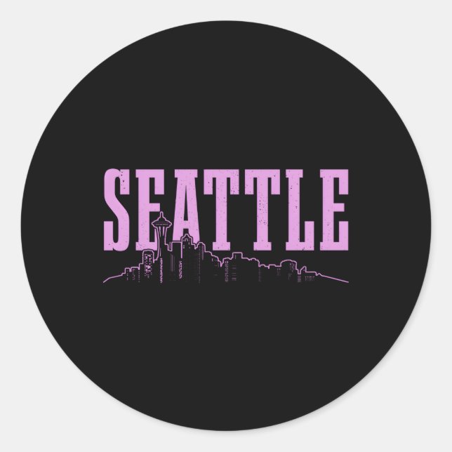 Sticker Rond Seattle Skyline Washington Seattle (Devant)