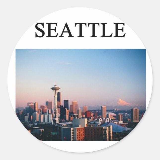 Sticker Rond SEATTLE washington (Devant)