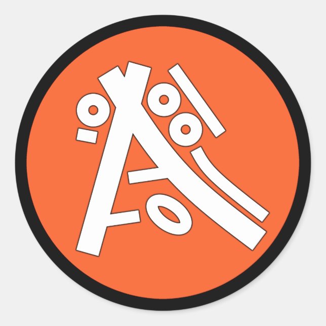 Sticker Rond Secret ideographs (cool exotic symbols) 6b (Devant)