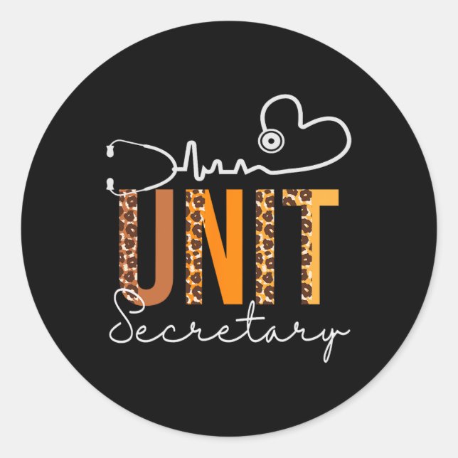 Sticker Rond Secrétaire de l'unité Leopard Heartbeat (Devant)