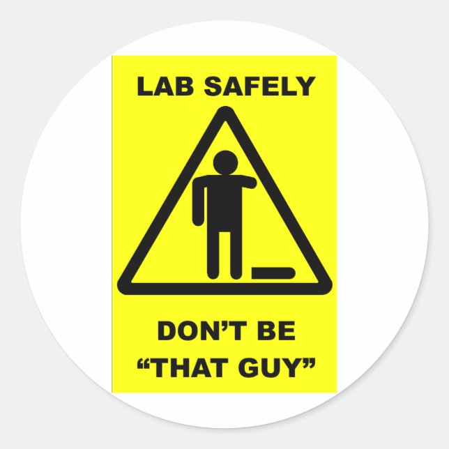 Sticker Rond Sécurité de laboratoire 1 (Devant)