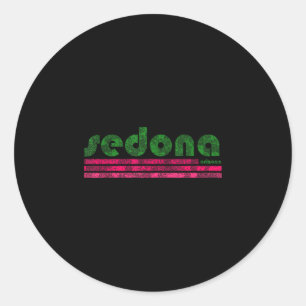 Sticker Rond Sedona arizona rétro vintage patiné randonnée