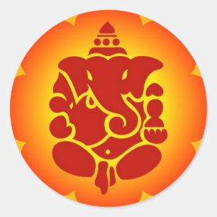 Sticker Rond Seigneur Ganesha