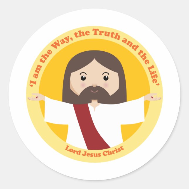 Sticker Rond Seigneur Jésus Christ (Devant)