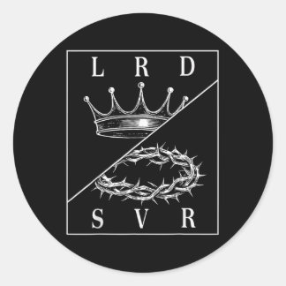 Sticker Rond Seigneur Svr Jésus Croix Chrétienne Dieu Foi Bible