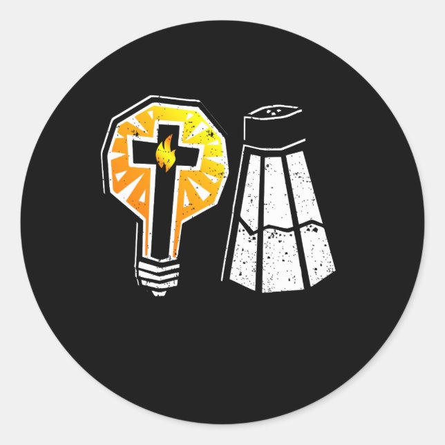 Sticker Rond Sel Et Lumière Soyez Ysel Bible Versets Matthieu 5 (Devant)