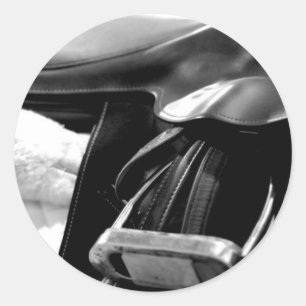 Sticker Rond Selle noire et blanche