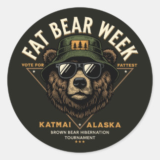 Sticker Rond Semaine de l'ours gras Tournoi d'hibernation katma