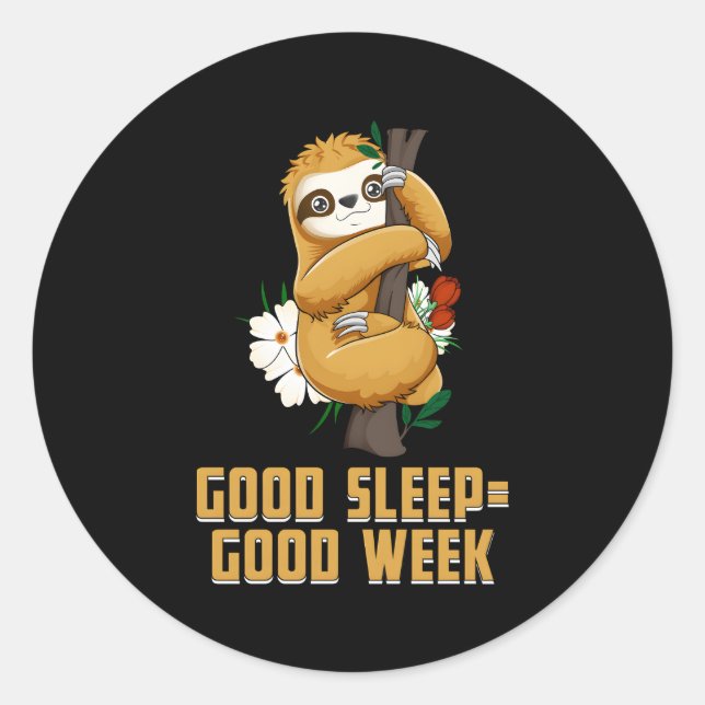 Sticker Rond Semaine du sommeil Introduction Sloth Antisocial L (Devant)