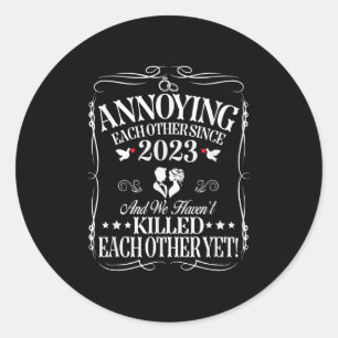 Sticker Rond S'embêter Depuis 2023 Couple Mariage Anni