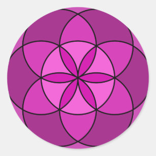 Sticker Rond Semence de vie Multi Violet