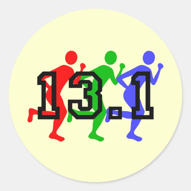 Sticker Rond Semi-marathon en marche (Devant)