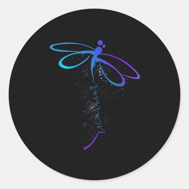 Sticker Rond Semicolon de guerrier de libellules Prévention du  (Devant)