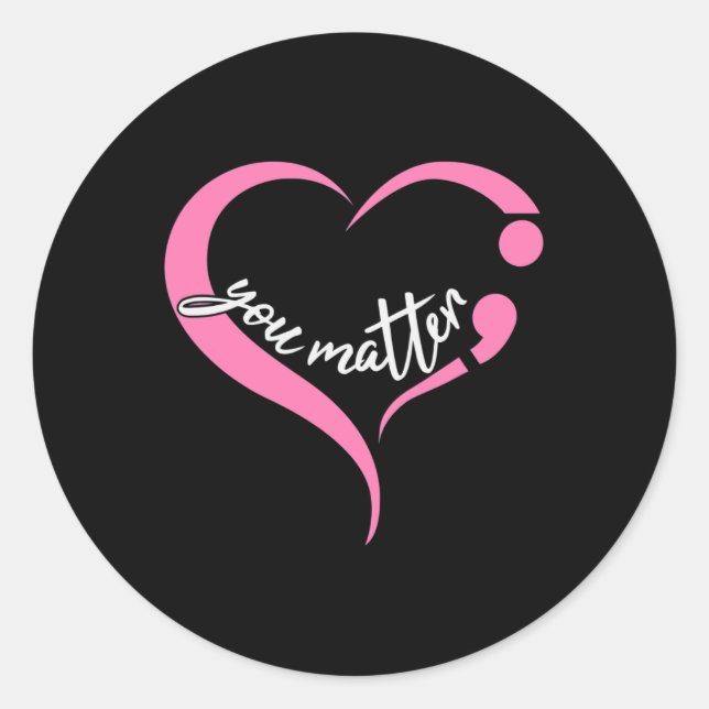 Sticker Rond Semicolon de la jeunesse Santé mentale et suicide  (Devant)