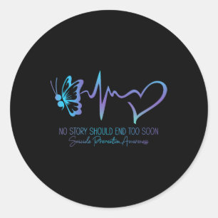 Sticker Rond Semicolon de sensibilisation à la prévention du su