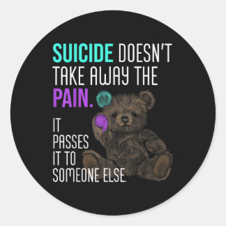 Sticker Rond Semicolon de sensibilisation au suicide Santé ment