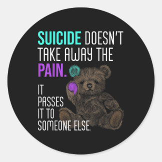 Sticker Rond Semicolon de sensibilisation au suicide Santé ment