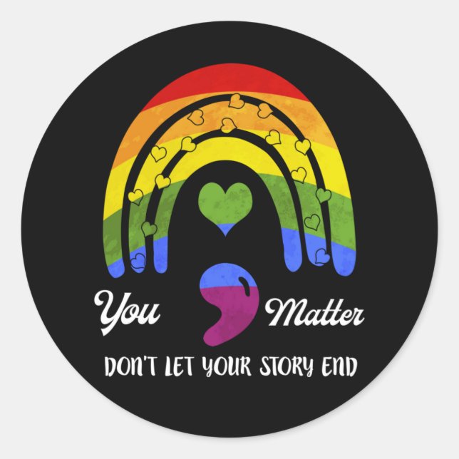 Sticker Rond Semicolon La sensibilisation à la santé mentale ne (Devant)