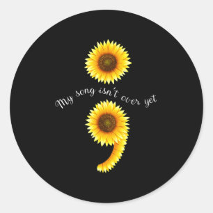 Sticker Rond Semicolon Sunflowe Diffusion de l'expertise en san