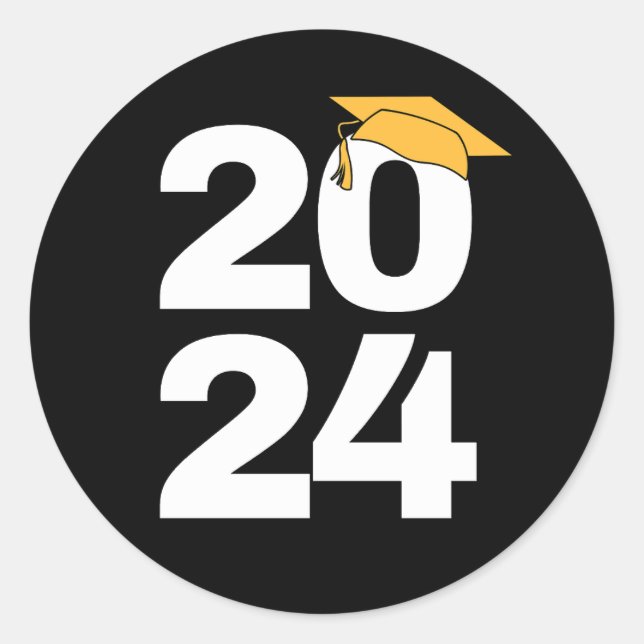 Sticker Rond Senior 2024 Class Of 2024 Graduation 2024 (Devant)