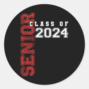 Sticker Rond Senior 2024 Class Of 2024 Seniors Graduation 2024