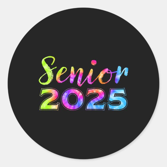 Sticker Rond Senior 2025 Dernier Premier Jour Ck À L'École Grad (Devant)