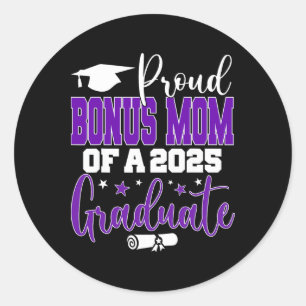 Sticker Rond Senior 2025 Fier Bonus-Mère D'Un Cl De 2025 Gradua