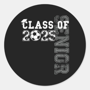 Sticker Rond Senior 2025 Soccer Cl De 2025 Drôle Graduation 202