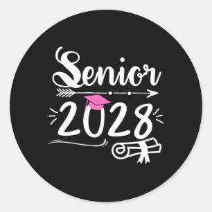 Sticker Rond Senior 2028 Classe De 2028 Graduation Ou Premier J